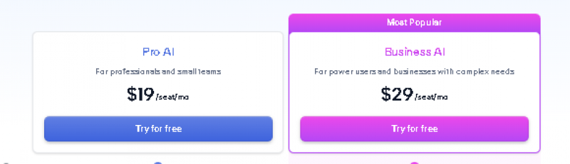 Motion AI Pricing Screenshot