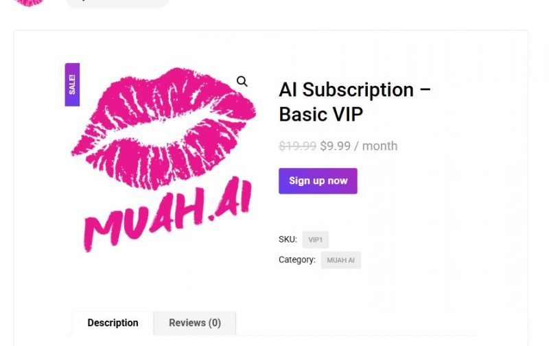 Muah.ai Pricing Screenshot