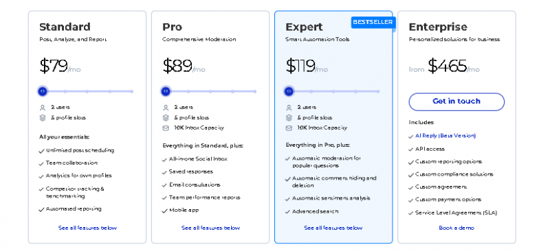 NapoleonCat Pricing Screenshot