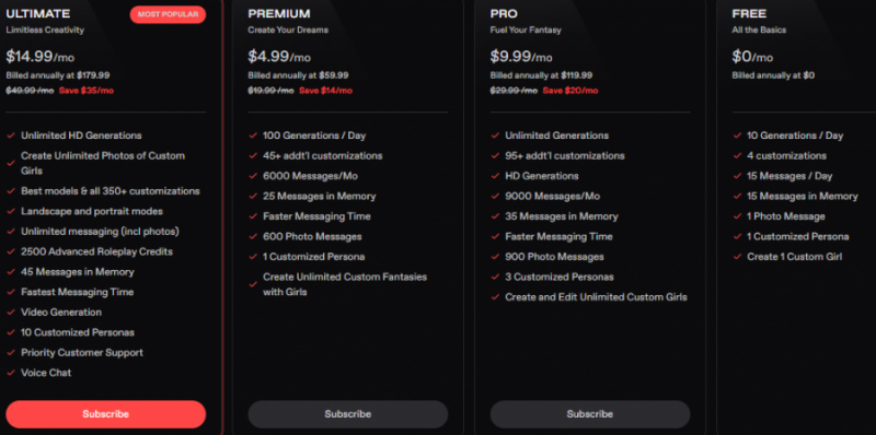 Nectar AI Pricing Screenshot