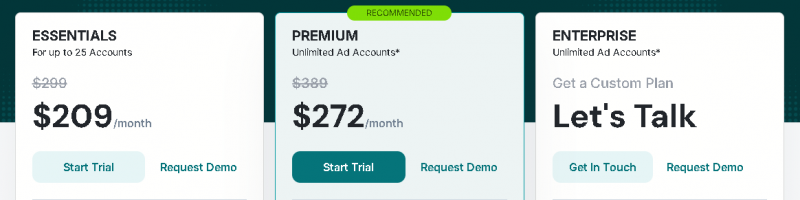 Optmyzr Pricing Screenshot