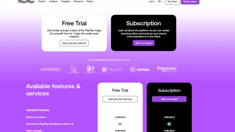 PlayPlay Free AI Social Media Post Generator Pricing Screenshot