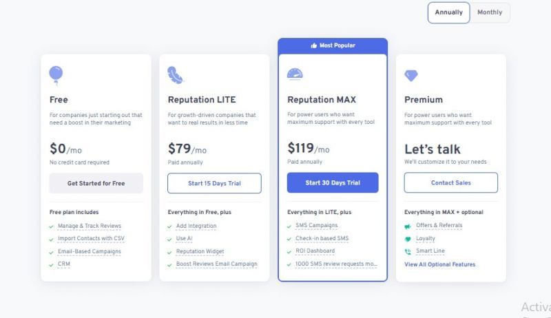 Referrizer Pricing Screenshot