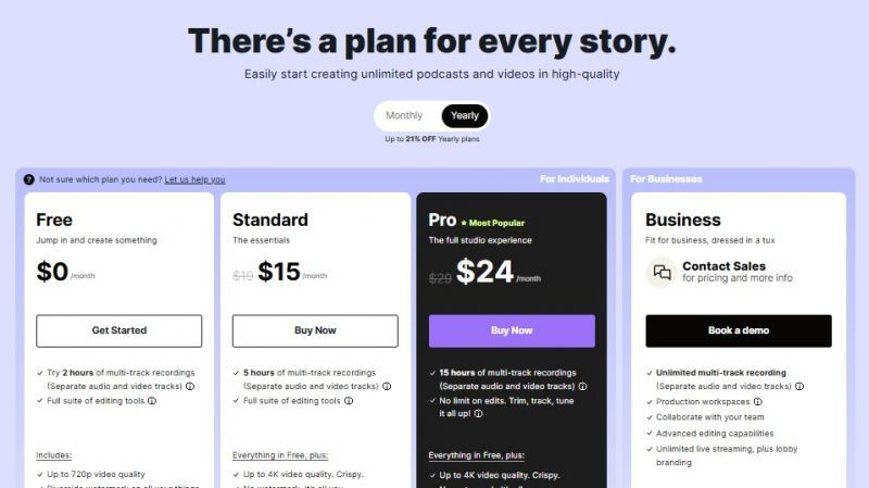 Riverside Pricing Screenshot