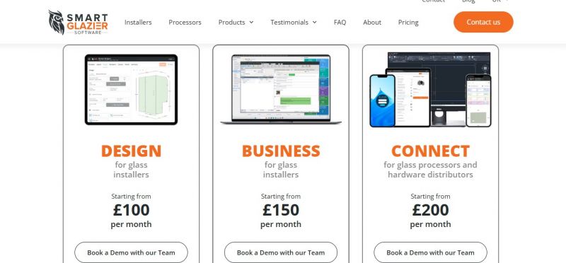 Smart Glazier Pricing Screenshot