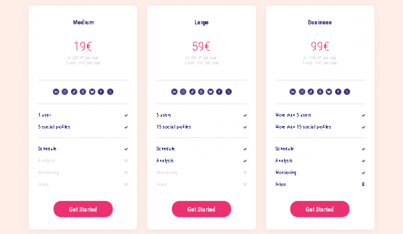 Swello Pricing Screenshot