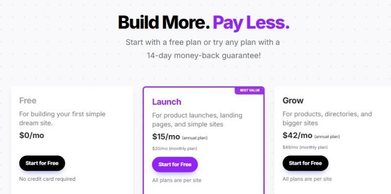 Typedream Pricing Screenshot