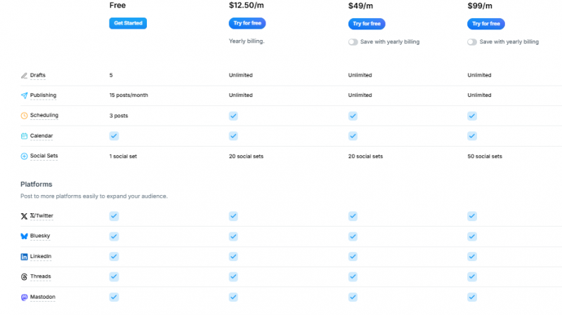 Typefully Pricing Screenshot