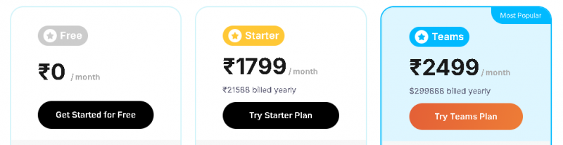 Vmaker AI Pricing Screenshot
