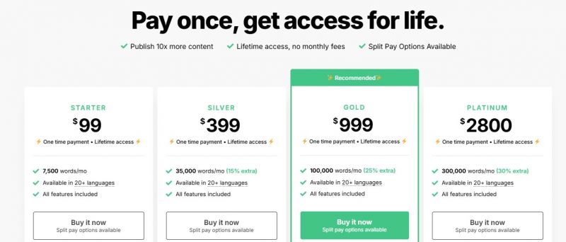 Wordplay.ai Pricing Screenshot