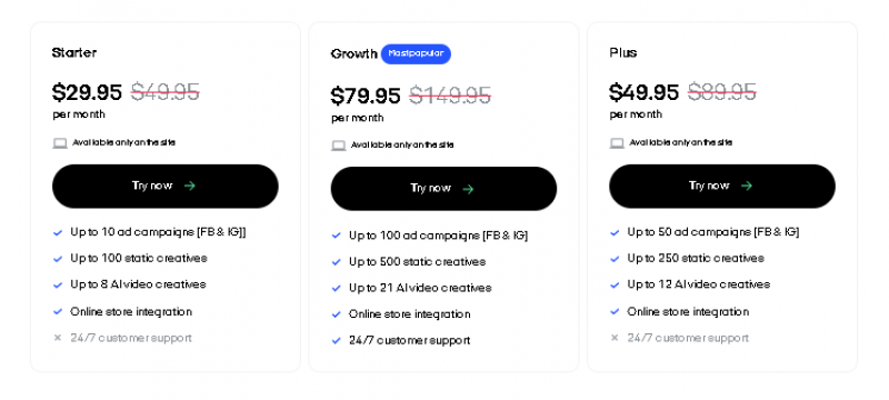 Zarely AI Pricing Screenshot