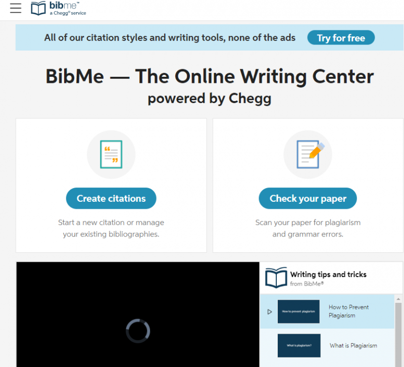 BibMe Home Page