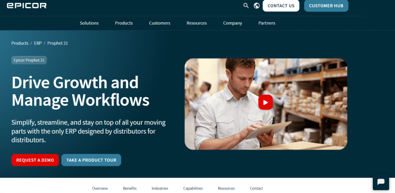 Epicor Prophet 21 Home Page