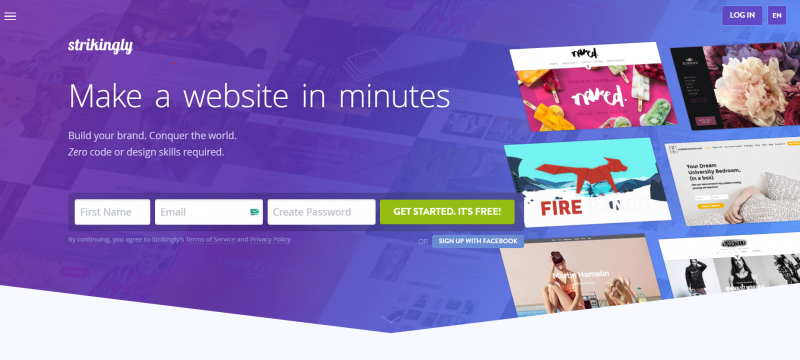 Strikingly Home Page