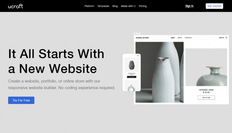 Ucraft Home Page